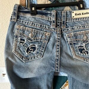 Rock Revival Blue Jeans with Orange Accents